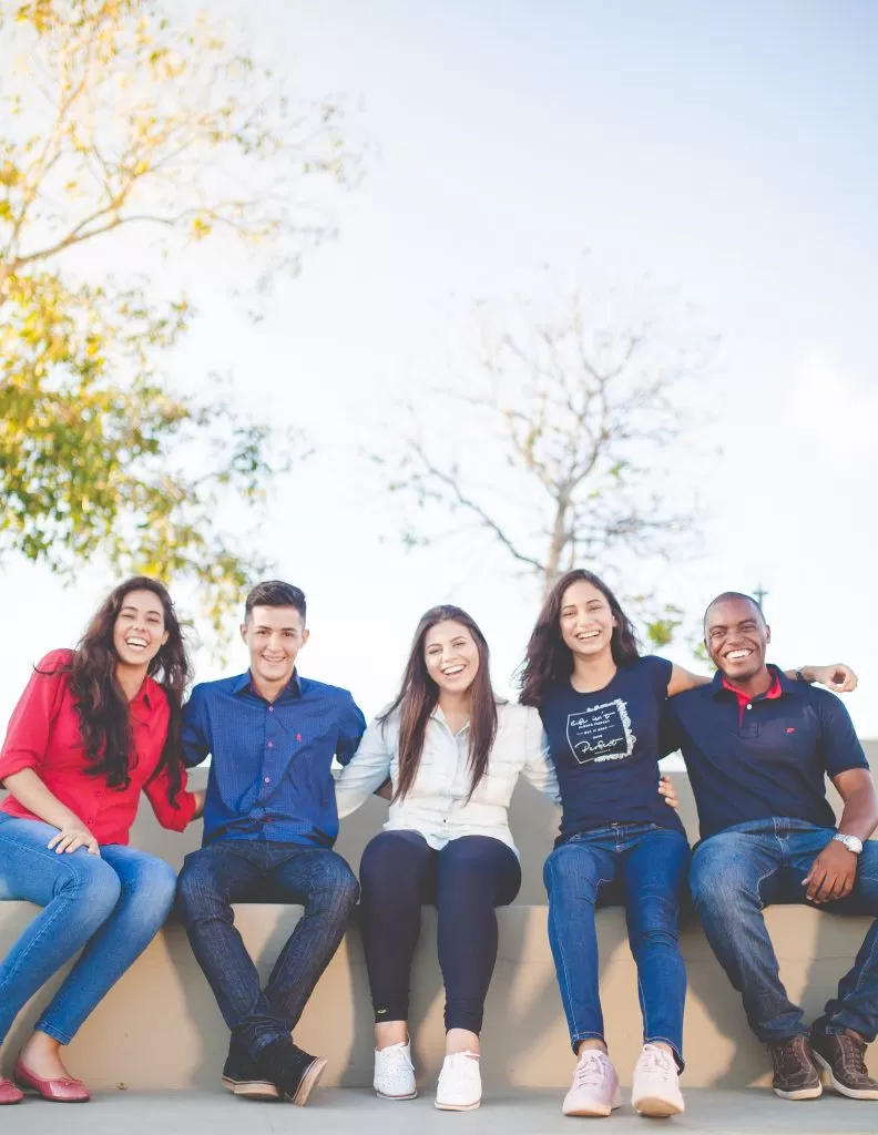 University students sitting in a semi-circle