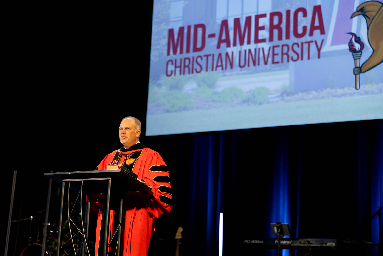 President Greenwald leads chapel services.